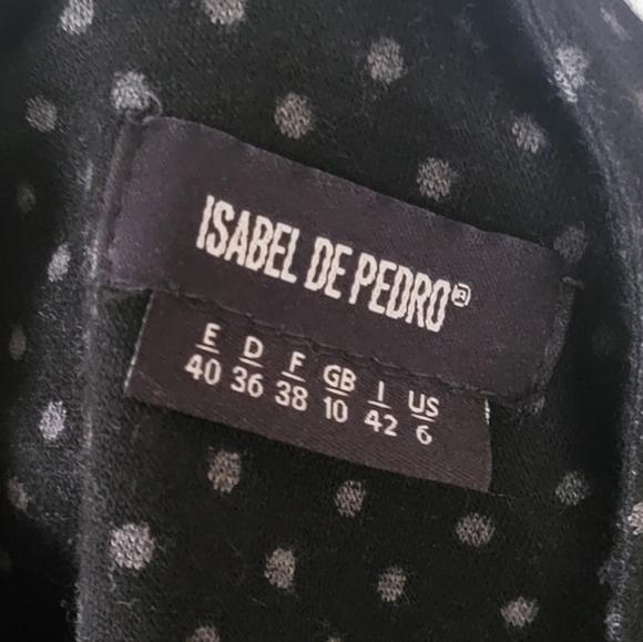 ISABEL De Padro Button Up Top Long Sleeve Polka Dot Black White Blouse Size 6 - Picture 5 of 6